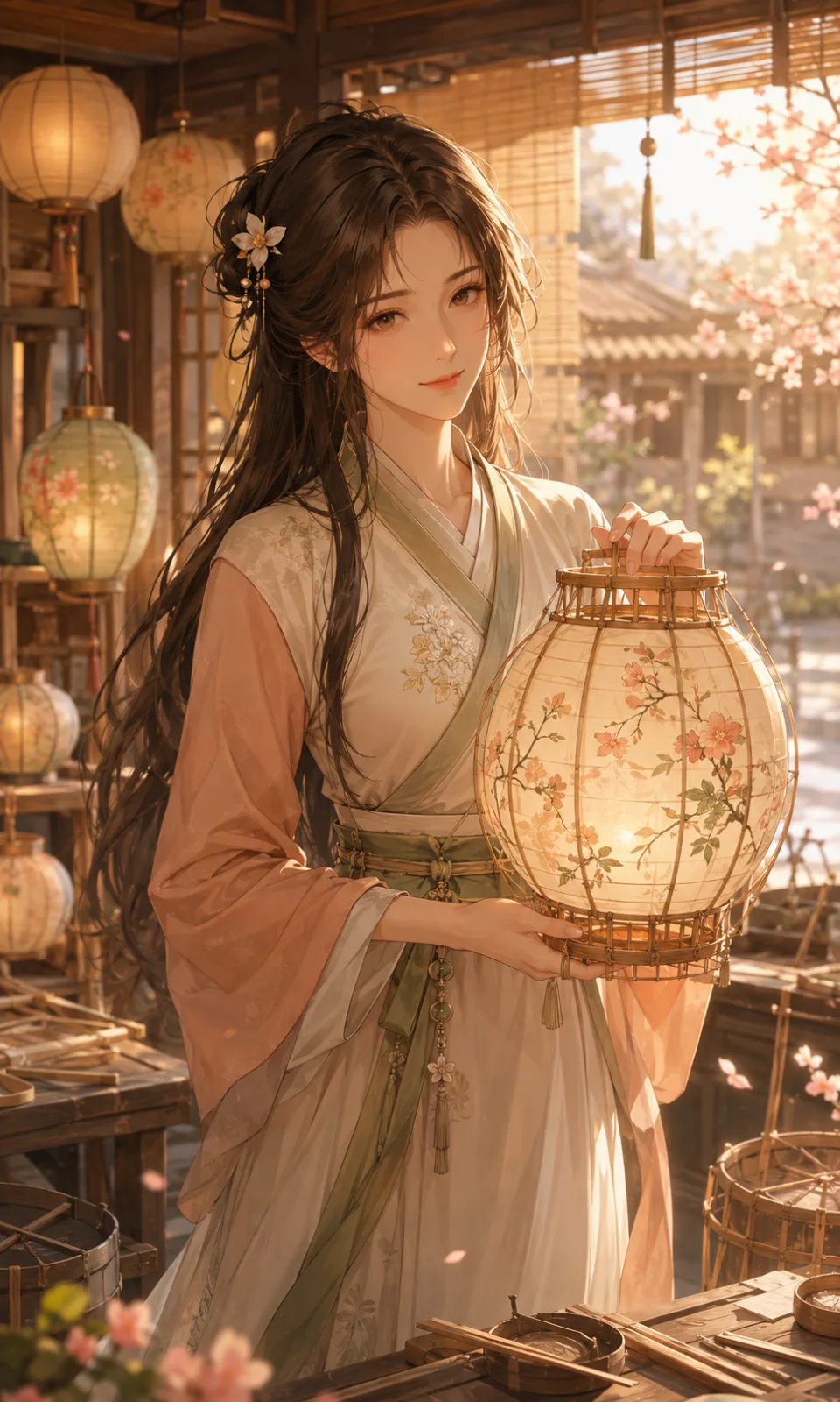陆栖棠「灯花」，AI 辅助原创角色
